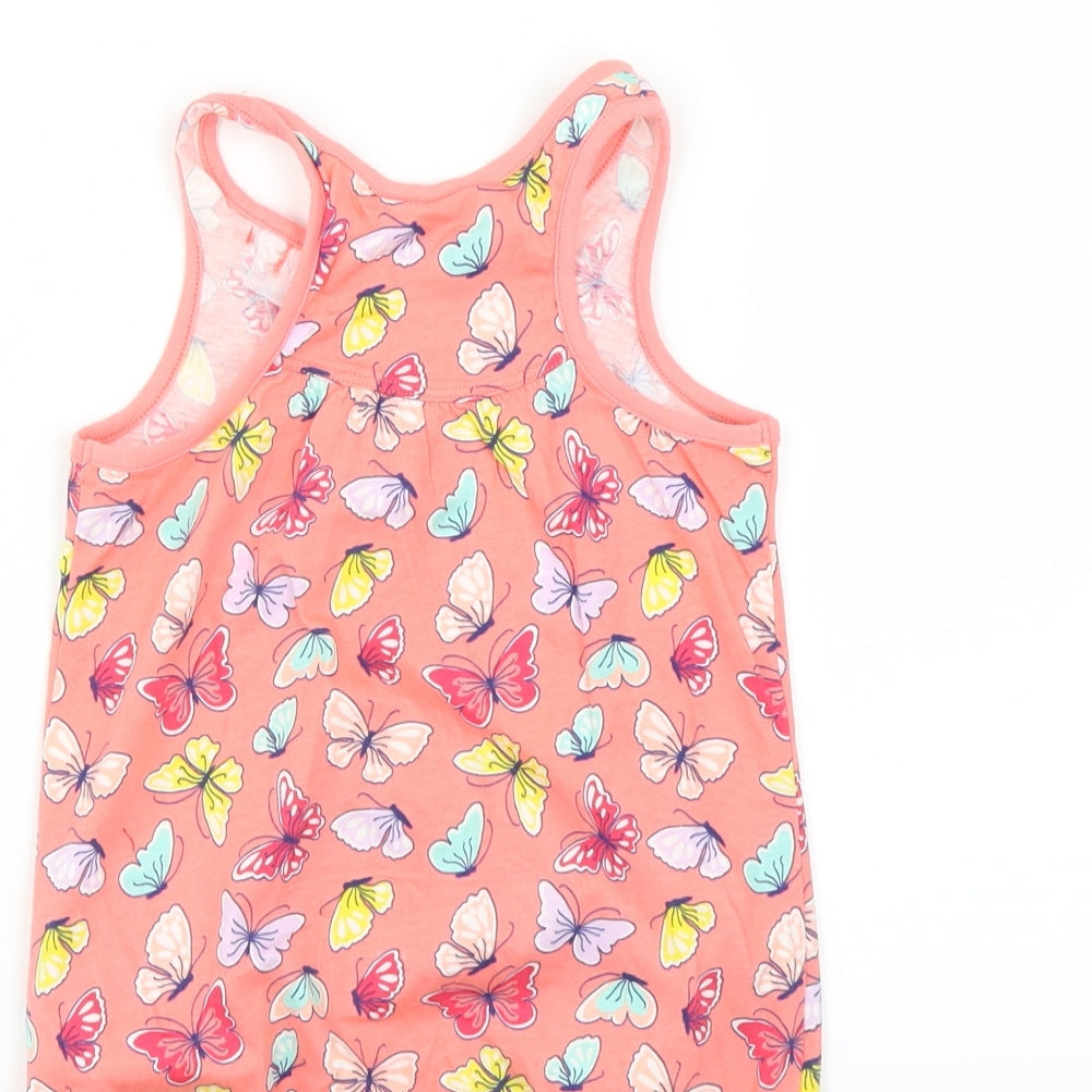 LC Waikiki Girls Orange   Basic Tank Size 4-5 Years  - BUTTERFLIES