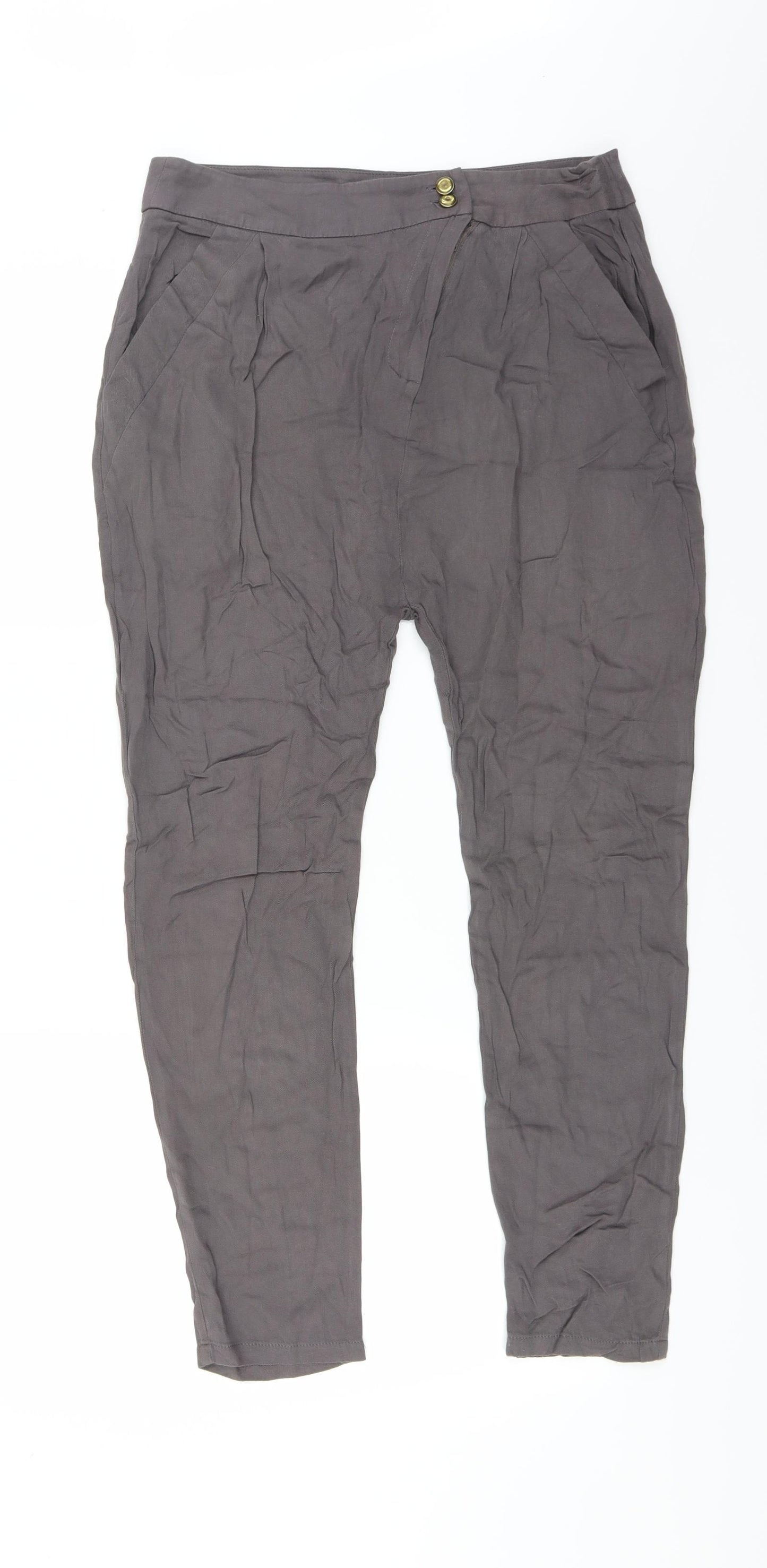 ASOS Womens Grey   Trousers  Size 10 L26 in - Ankle Grazer