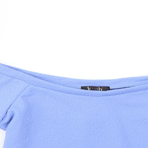 kiah Womens Blue   Basic Blouse Size 12  - CROPPED