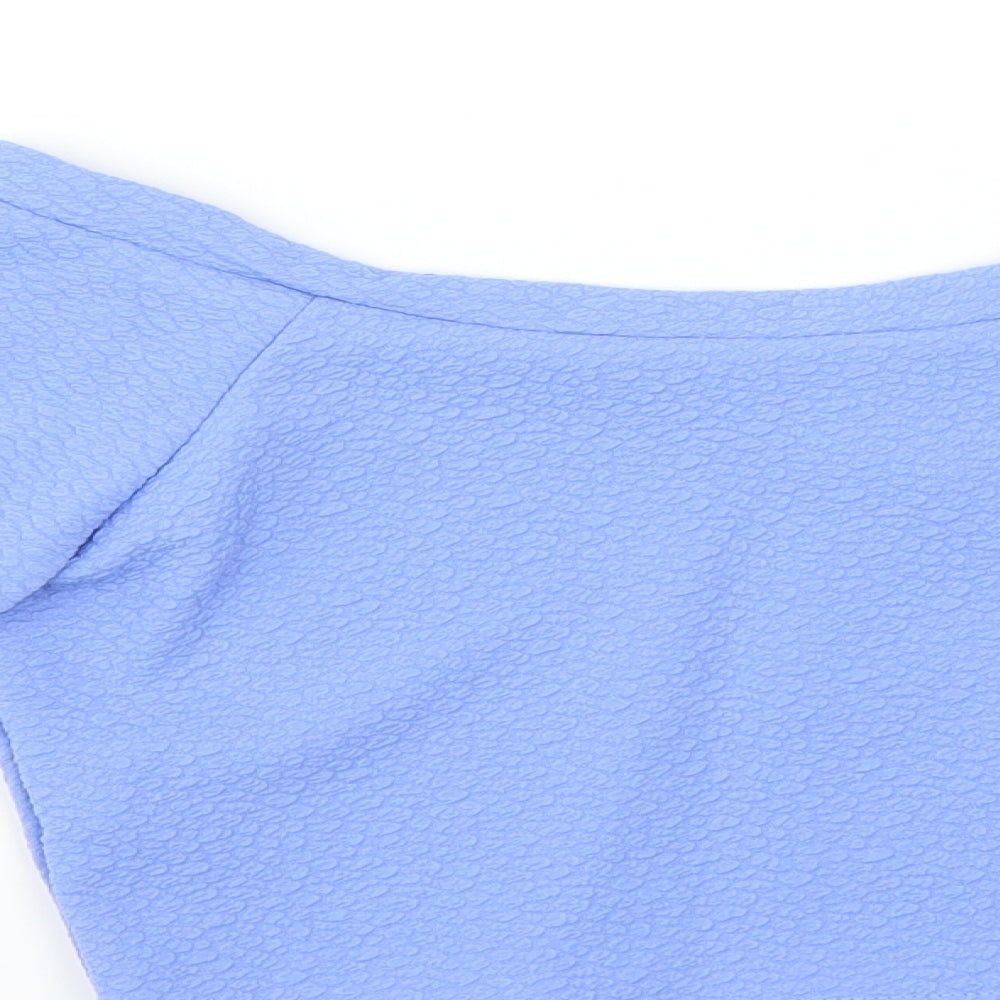 kiah Womens Blue   Basic Blouse Size 12  - CROPPED