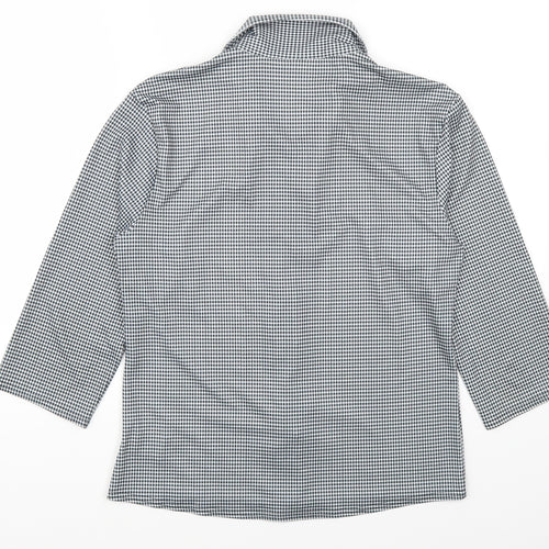 H&M Womens Grey Check  Basic Button-Up Size XL