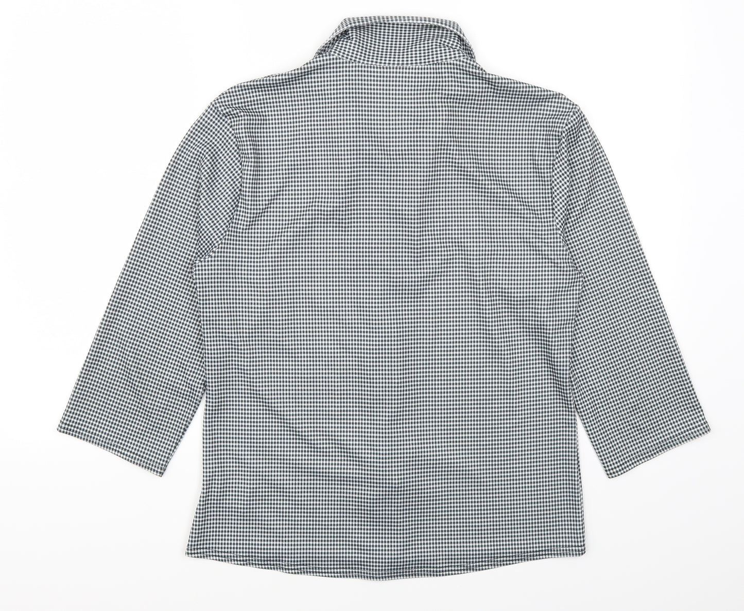 H&M Womens Grey Check  Basic Button-Up Size XL