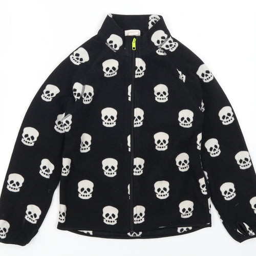 H&M Boys Black Geometric Fleece Jacket  Size 7-8 Years  - Skulls