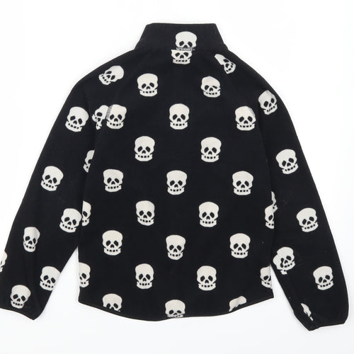 H&M Boys Black Geometric Fleece Jacket  Size 7-8 Years  - Skulls