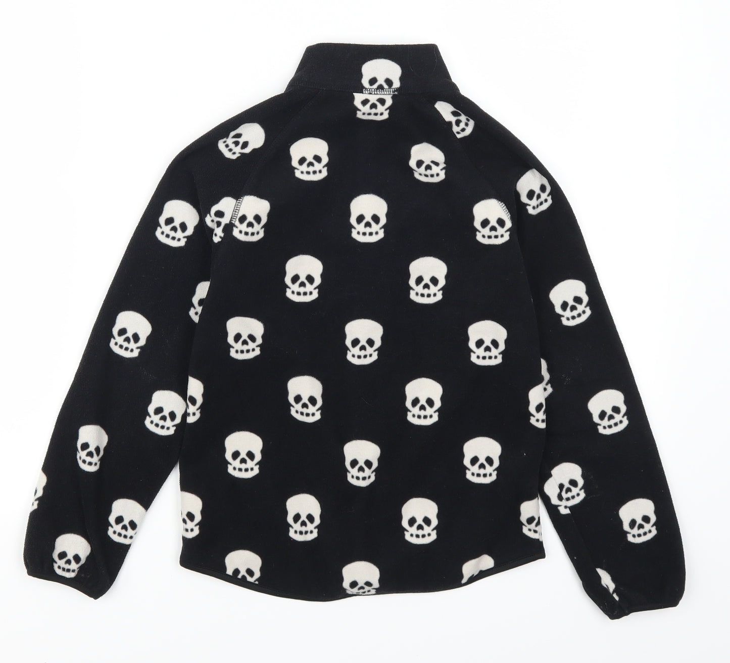 H&M Boys Black Geometric Fleece Jacket  Size 7-8 Years  - Skulls