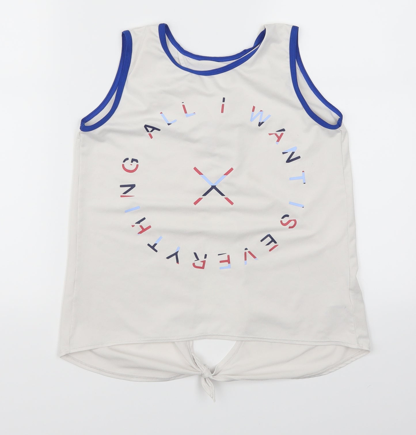 Matalan Girls White   Basic Tank Size 9 Years  - All I Want Is Everything