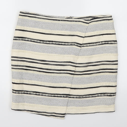 H&M Womens Beige Striped  Straight & Pencil Skirt Size 12