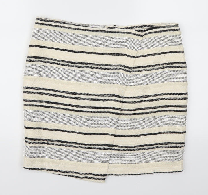 H&M Womens Beige Striped Straight & Pencil Skirt Size 12