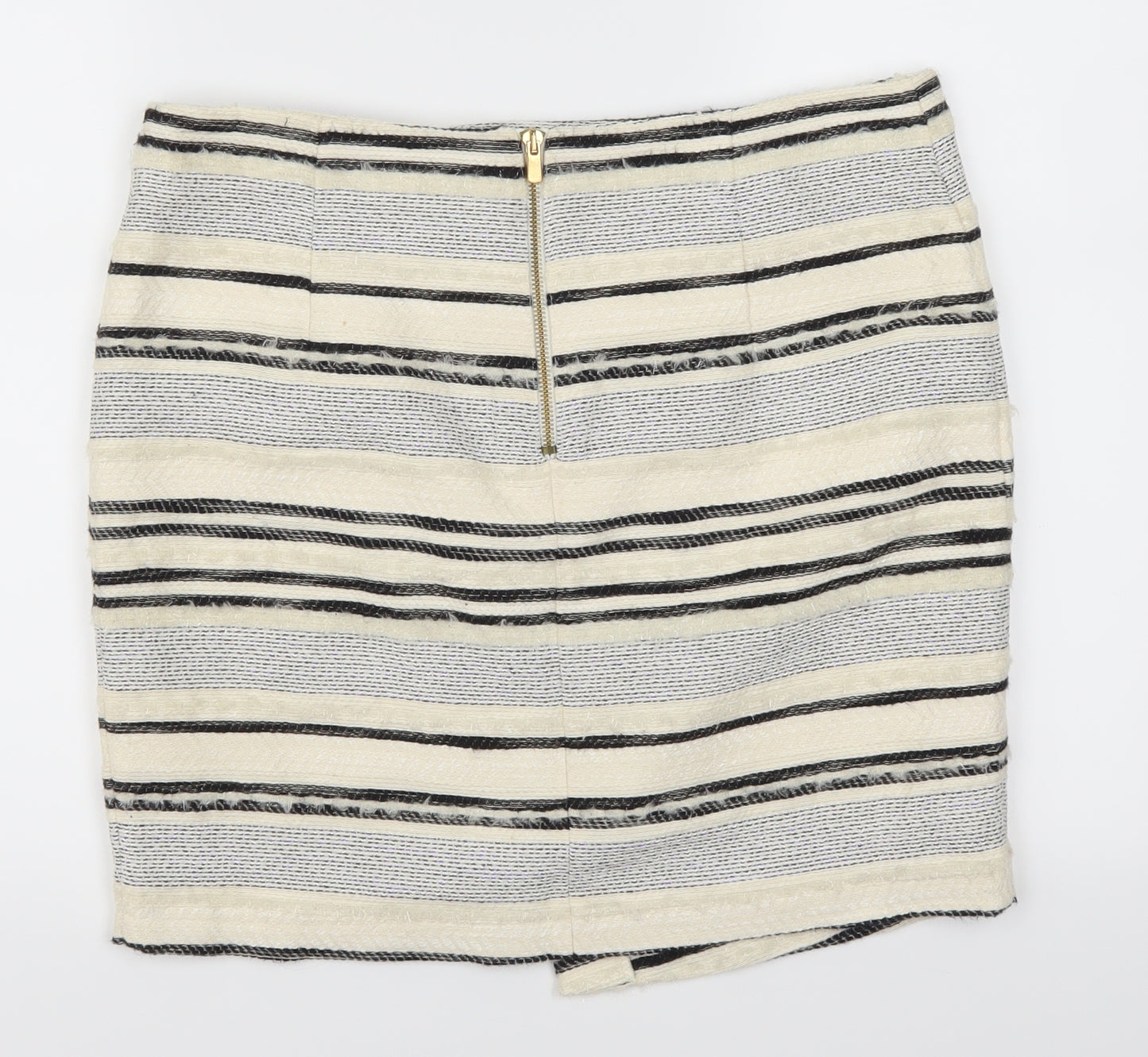H&M Womens Beige Striped  Straight & Pencil Skirt Size 12