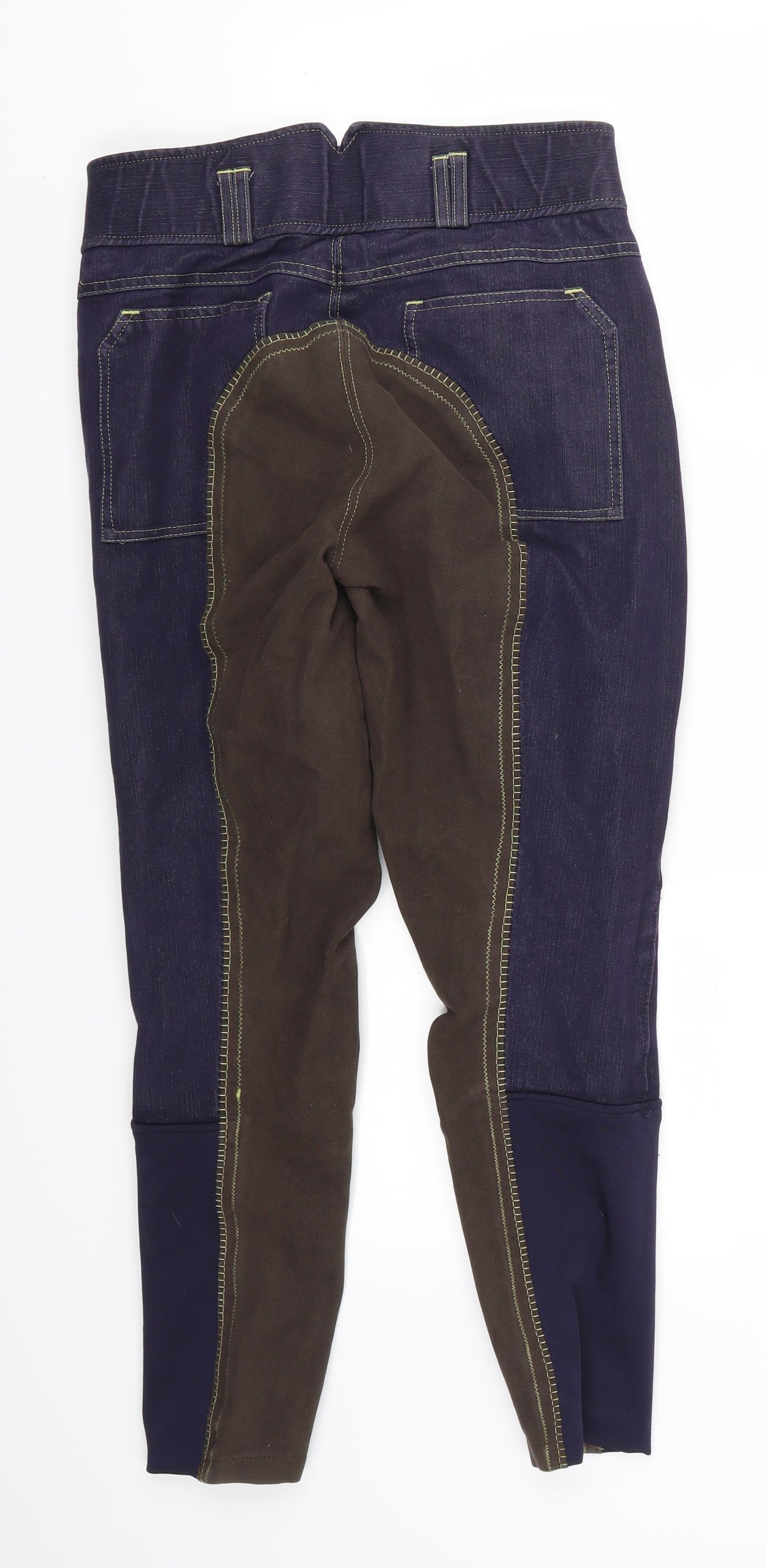 Equestrian Womens Blue  Denim Cropped Leggings Size 28 in L25 in - Horse Riding