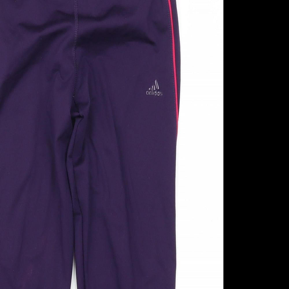 adidas Womens Purple   Cropped Leggings Size 8 L20 in