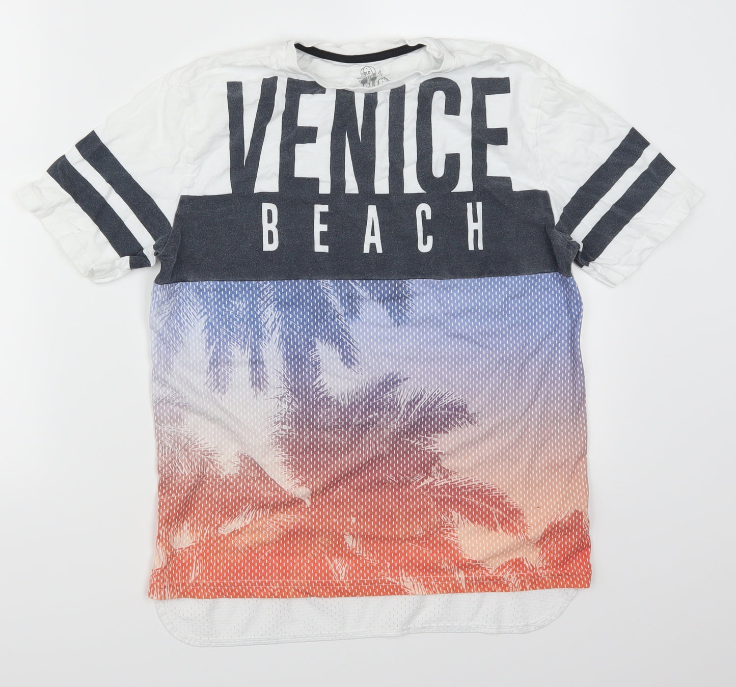 F&F Boys White   Basic T-Shirt Size 10-11 Years  - Venice Beach California