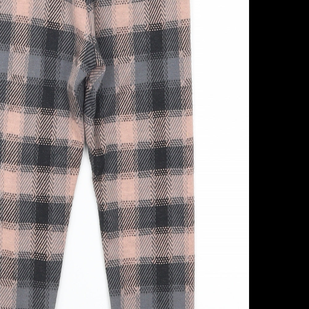 NEXT Girls Pink Check  Carrot Trousers Size 4-5 Years