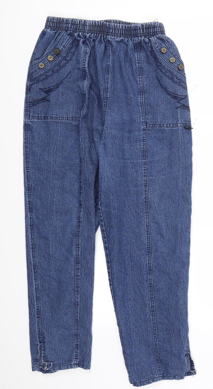 Preworn Womens Blue Denim Cropped Jeans Size 27 L26 in
