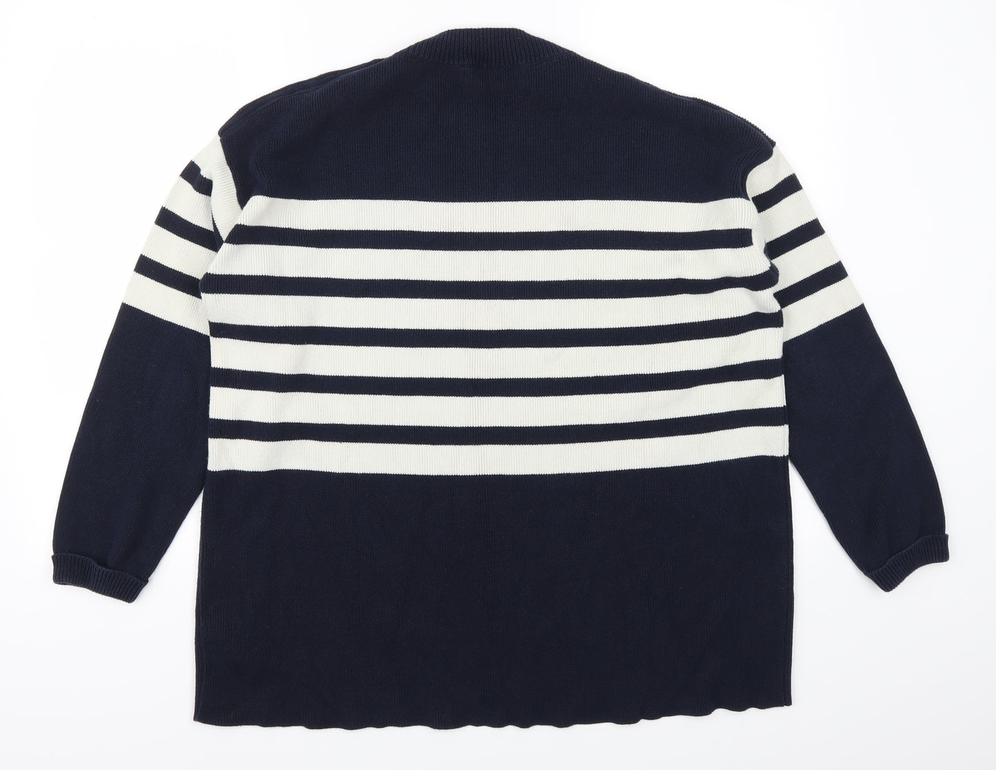 Topshop Womens Blue Striped  Pullover Jumper Size 12
