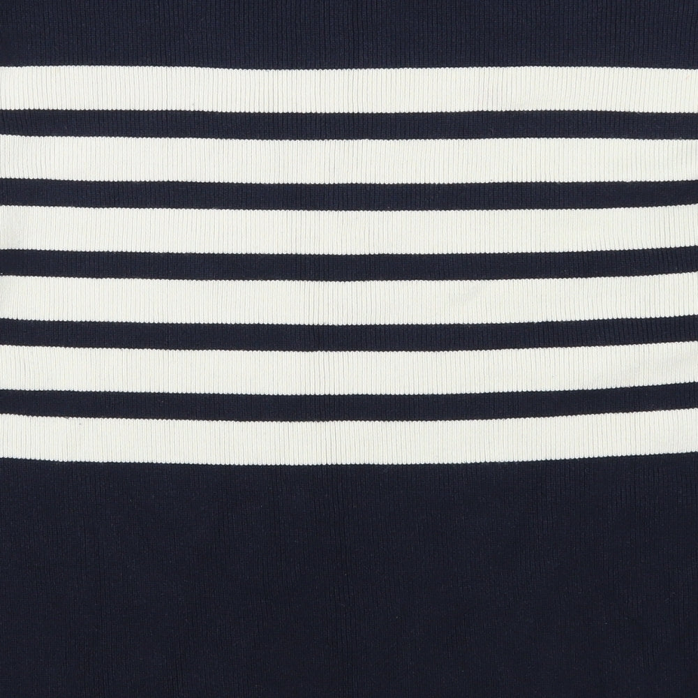 Topshop Womens Blue Striped  Pullover Jumper Size 12