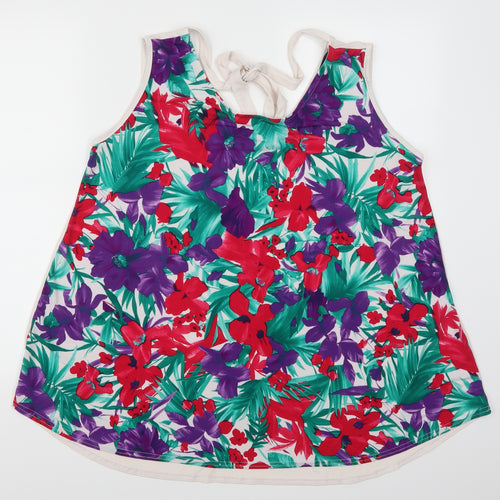 Isle Womens Multicoloured Floral  Basic Tank Size 16