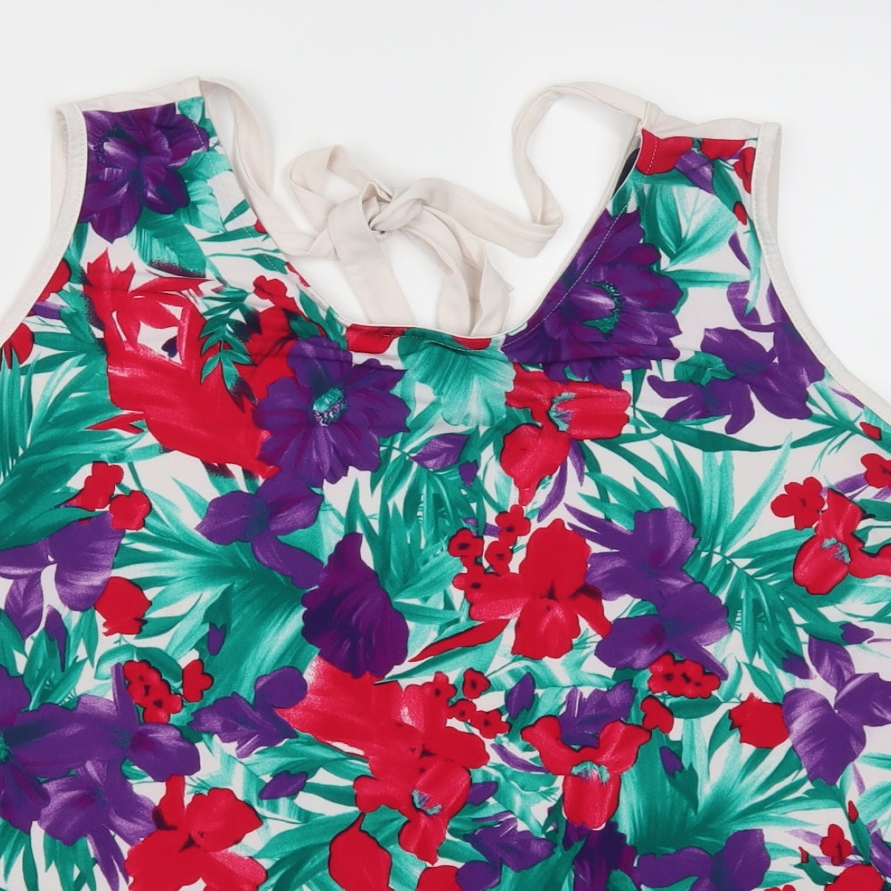 Isle Womens Multicoloured Floral  Basic Tank Size 16