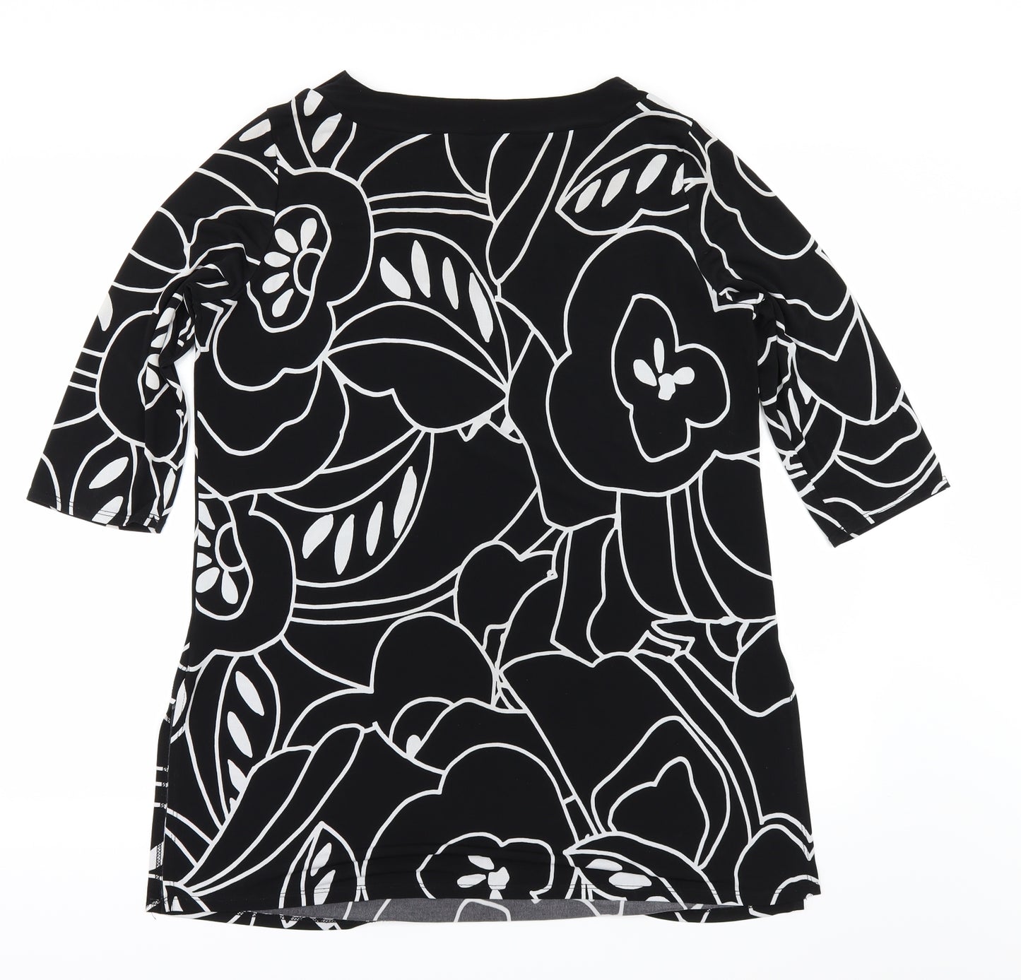 BHS Womens Black Geometric  Basic Blouse Size 14