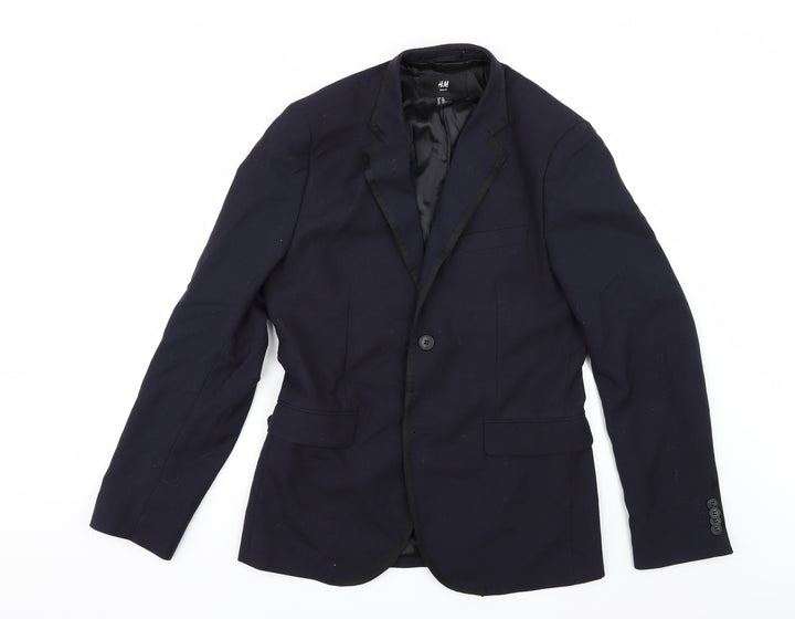 H&M Mens Blue Jacket Suit Jacket Size 38