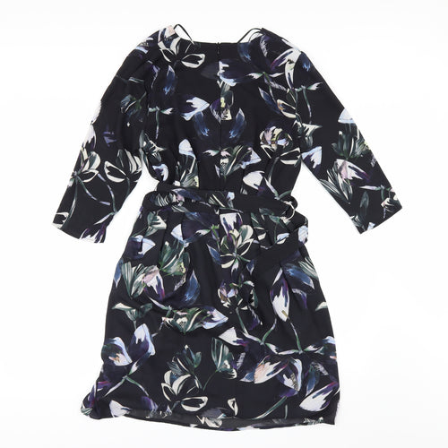 MNG Womens Black Floral  Fit & Flare  Size S
