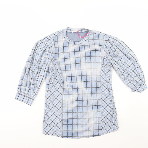 Savida Womens Blue Check  Tunic Blouse Size XS