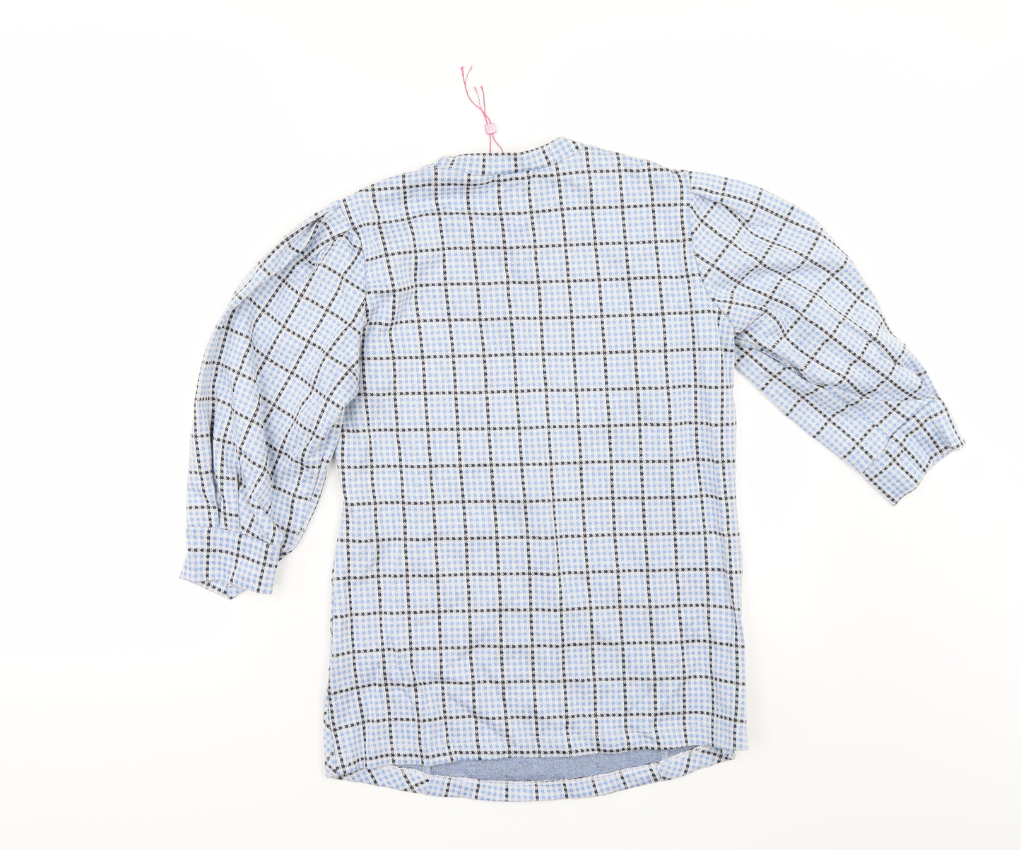Savida Womens Blue Check  Tunic Blouse Size XS