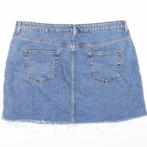 Denim & Co. Womens Blue   Mini Skirt Size 16