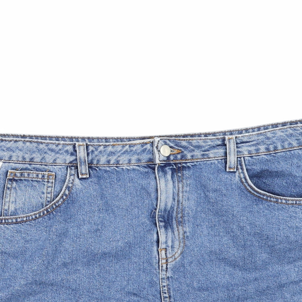 Denim & Co. Womens Blue   Mini Skirt Size 16