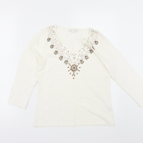 IMAGINI Womens White   Basic T-Shirt Size S