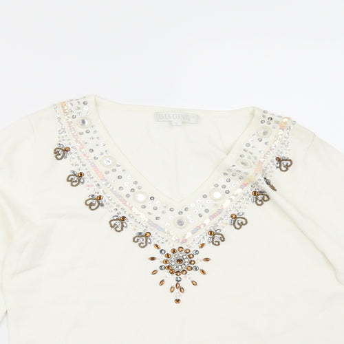 IMAGINI Womens White   Basic T-Shirt Size S