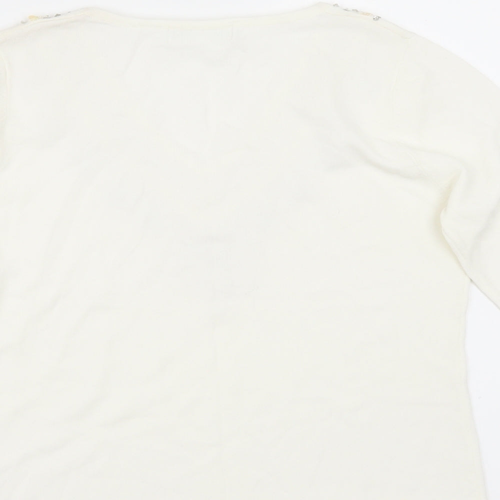 IMAGINI Womens White   Basic T-Shirt Size S