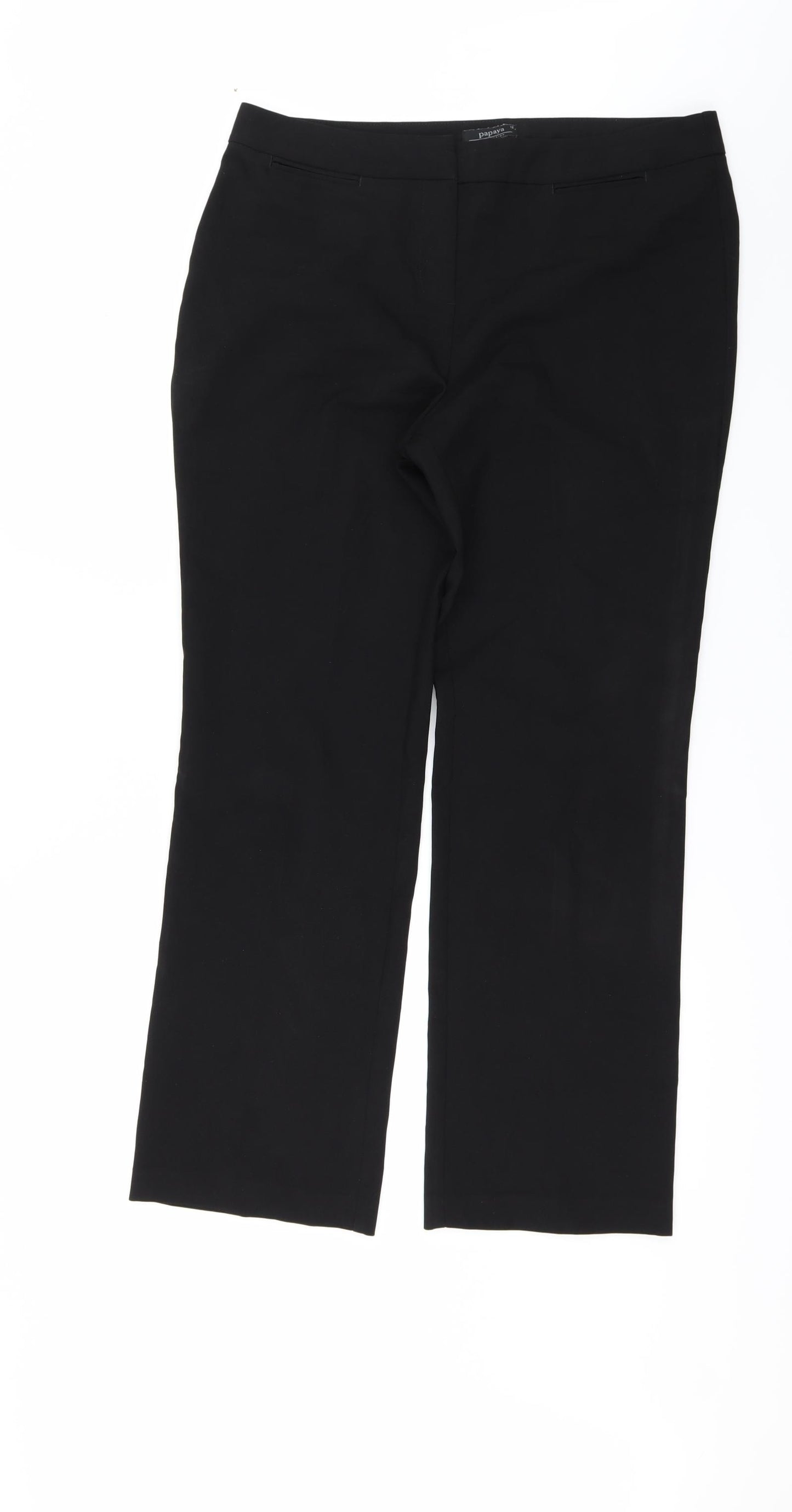 Papaya Womens Black   Trousers  Size 12 L29 in