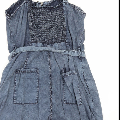 New Look Womens Beige  Denim Playsuit One-Piece Size 18