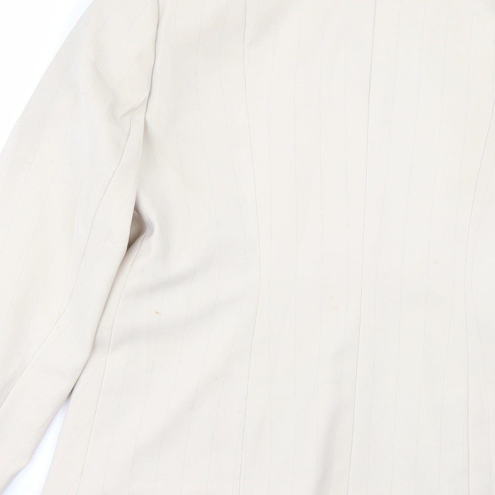 Liquid Womens Beige Striped  Jacket Suit Jacket Size 14