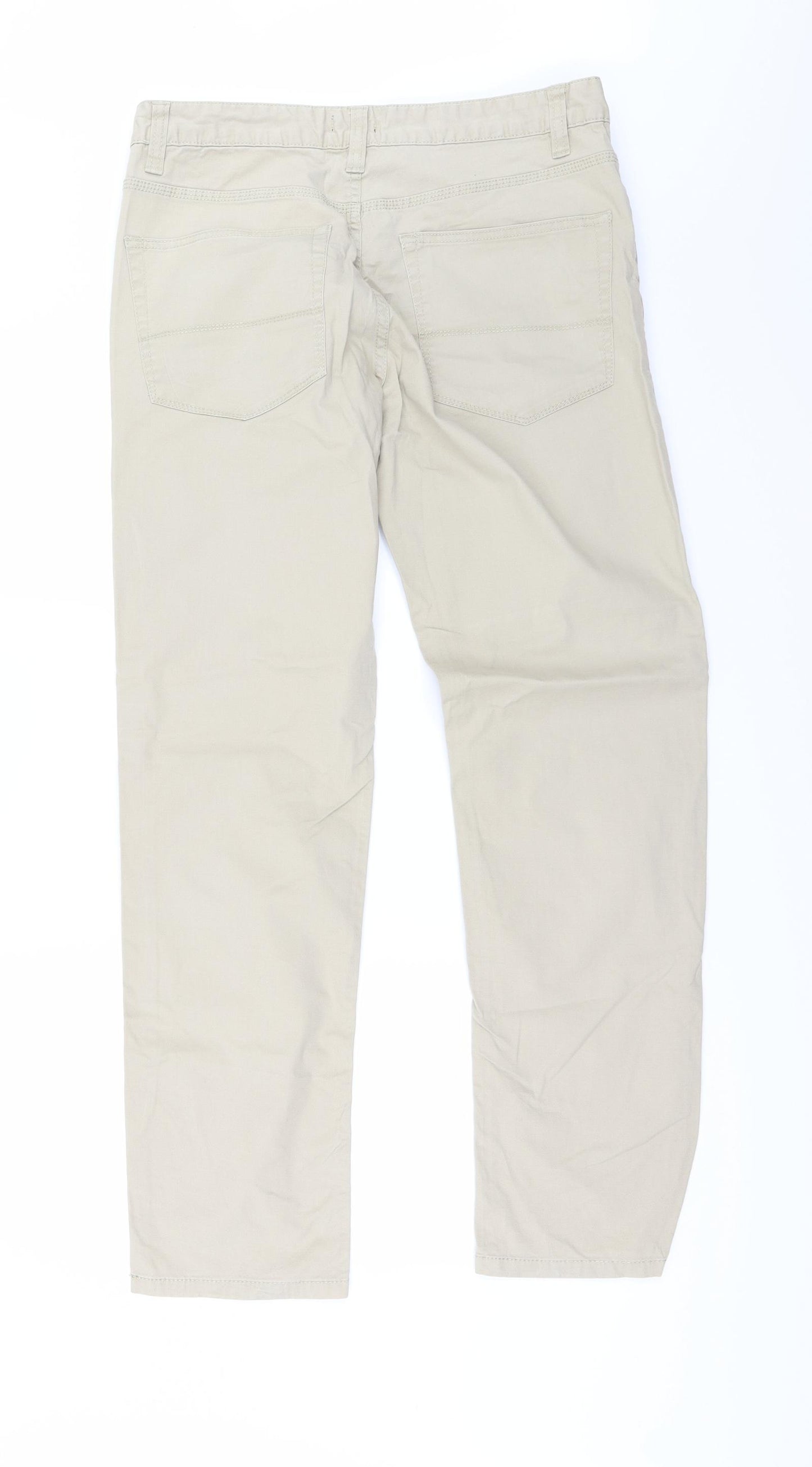 F&F Mens Beige  Denim Straight Jeans Size 32 L32 in