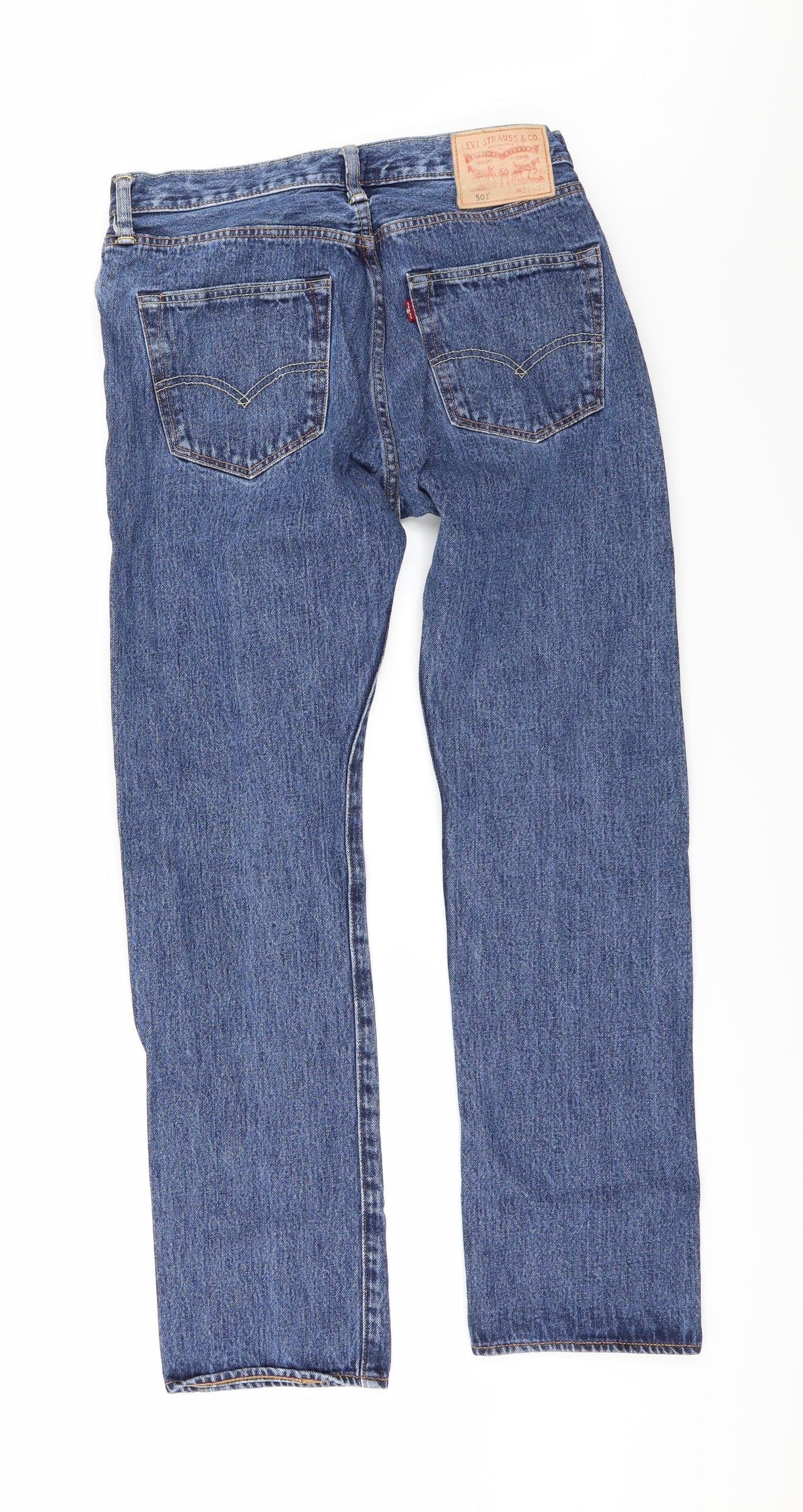 Levi's Mens Blue  Denim Straight Jeans Size 31 L32 in