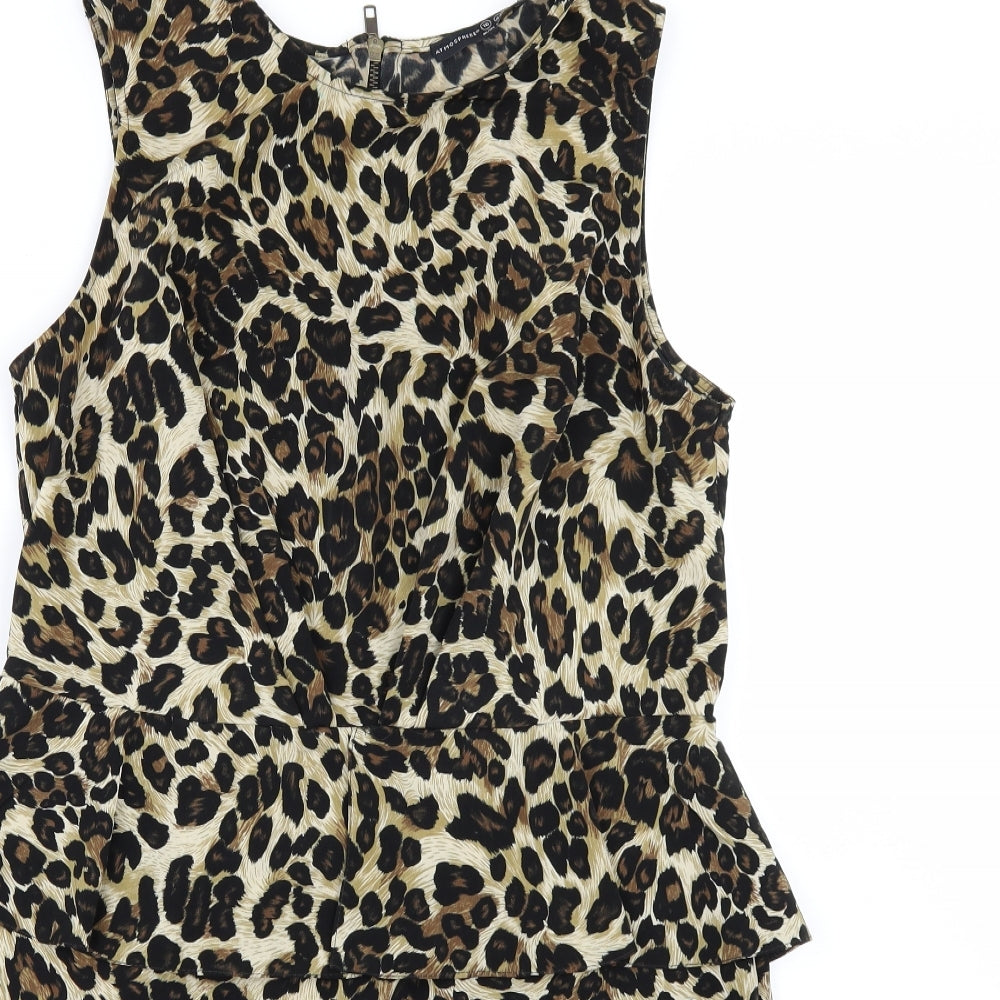 Atmosphere Womens Brown Animal Print  Bodycon  Size 12