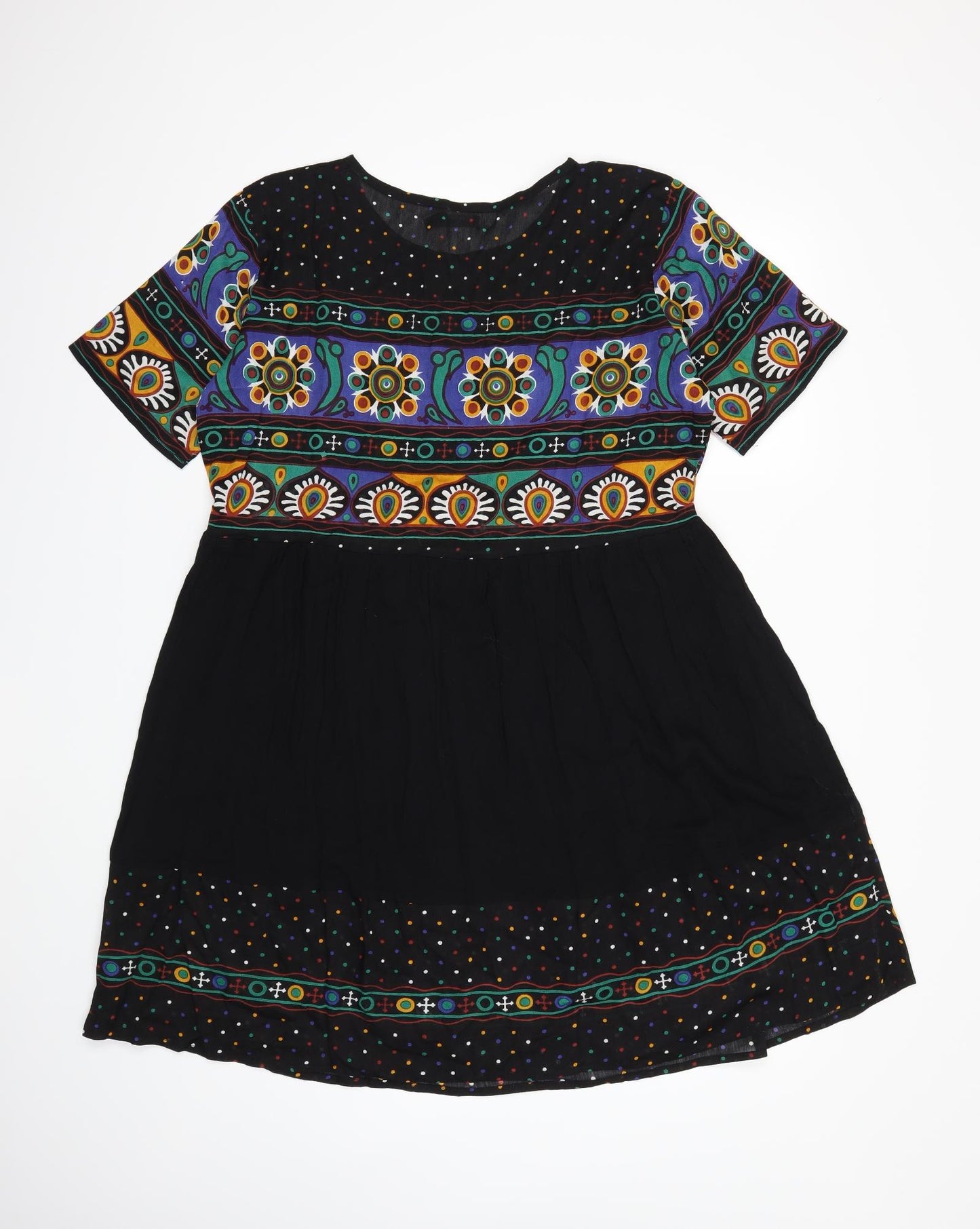 Boohoo Womens Black Polka Dot  Shift  Size 16