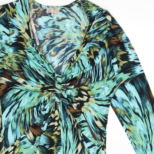 Soon Womens Blue Floral  Fit & Flare  Size 14