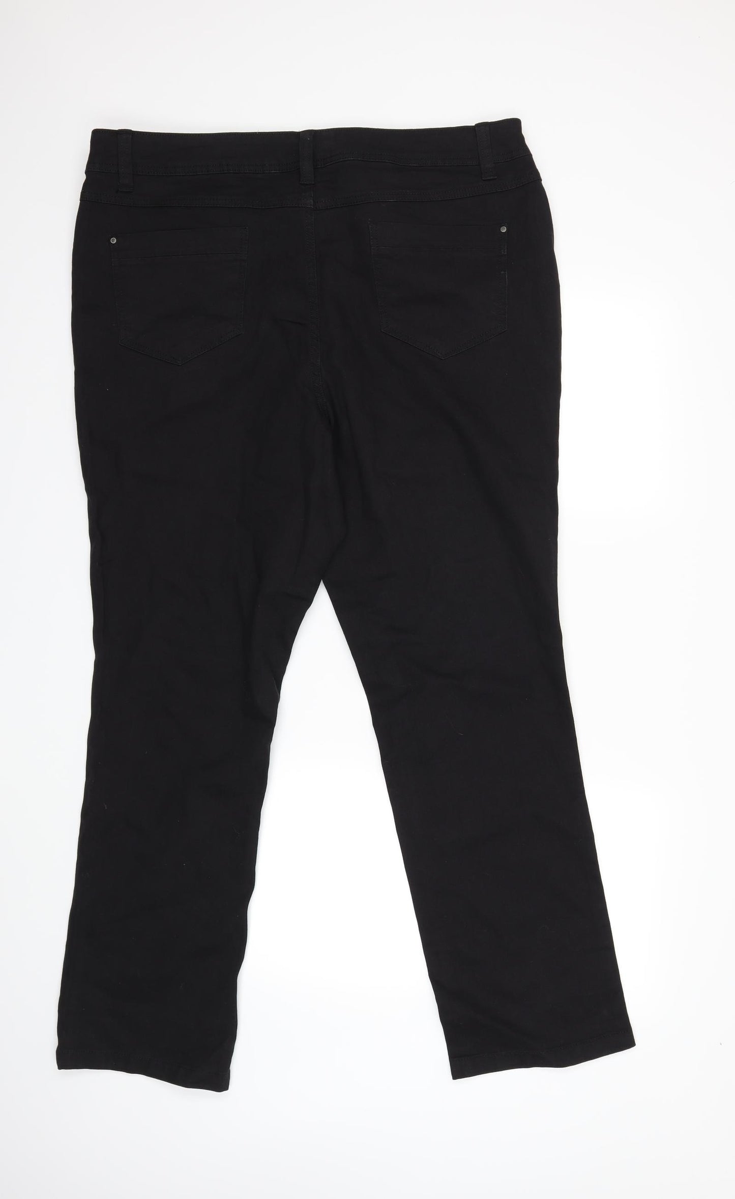 Evans Womens Black  Denim Straight Jeans Size 22 L30 in