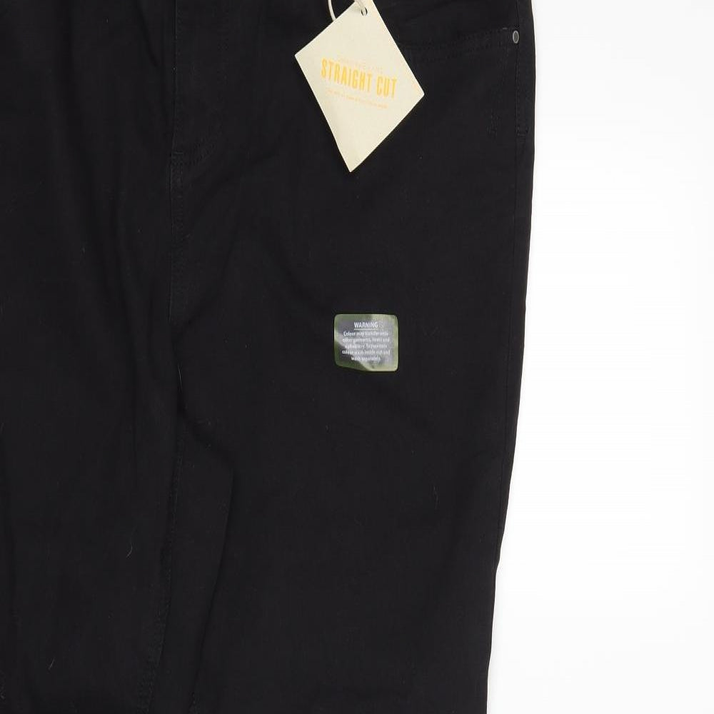 Evans Womens Black  Denim Straight Jeans Size 22 L30 in