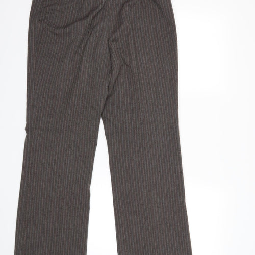 Marks and Spencer Womens Brown Striped  Trousers  Size 14 L29 in