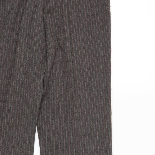 Marks and Spencer Womens Brown Striped  Trousers  Size 14 L29 in