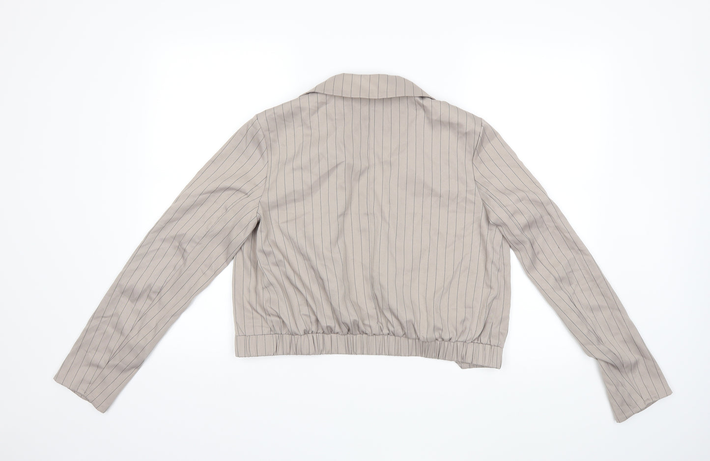 Boohoo Womens Beige Striped  Jacket  Size 8