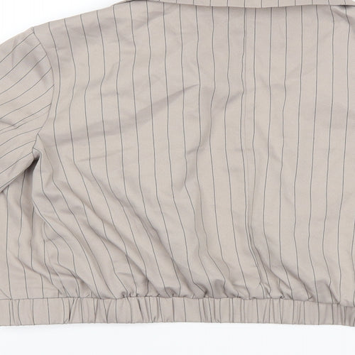 Boohoo Womens Beige Striped  Jacket  Size 8