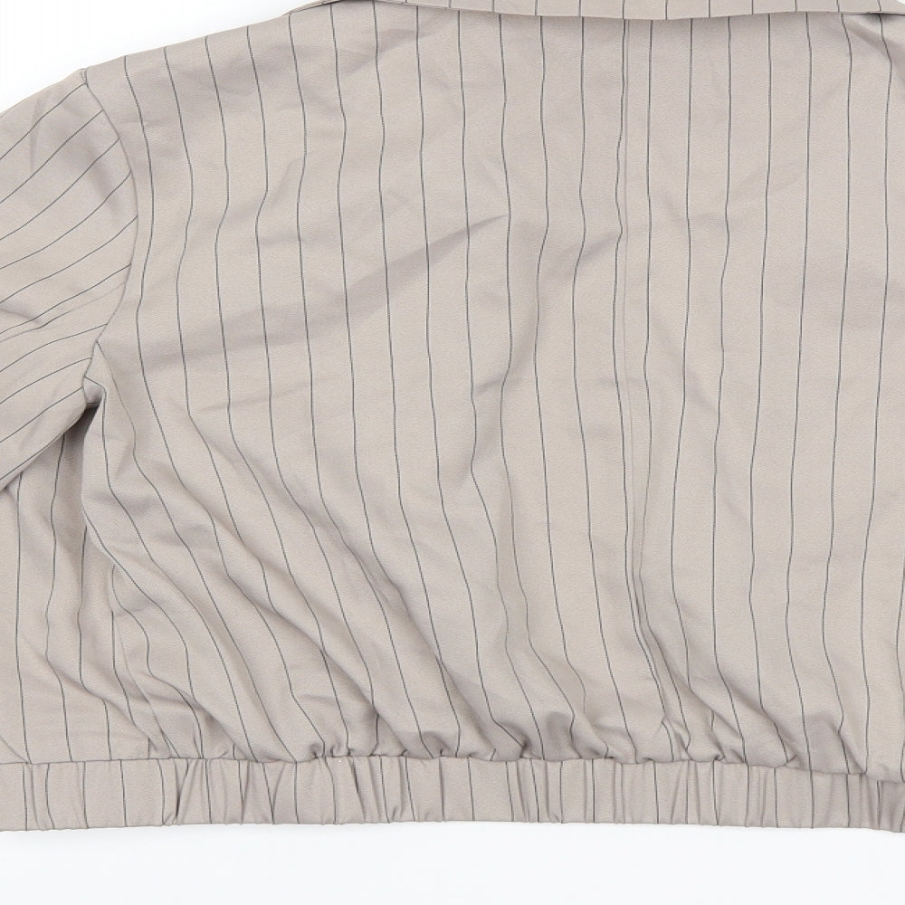 Boohoo Womens Beige Striped  Jacket  Size 8