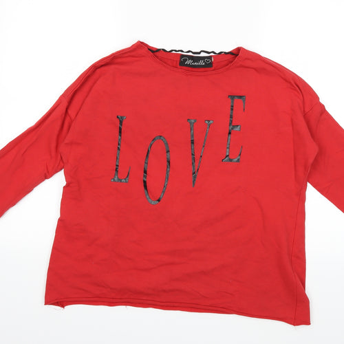 MANILLA Womens Red   Pullover Sweatshirt Size M