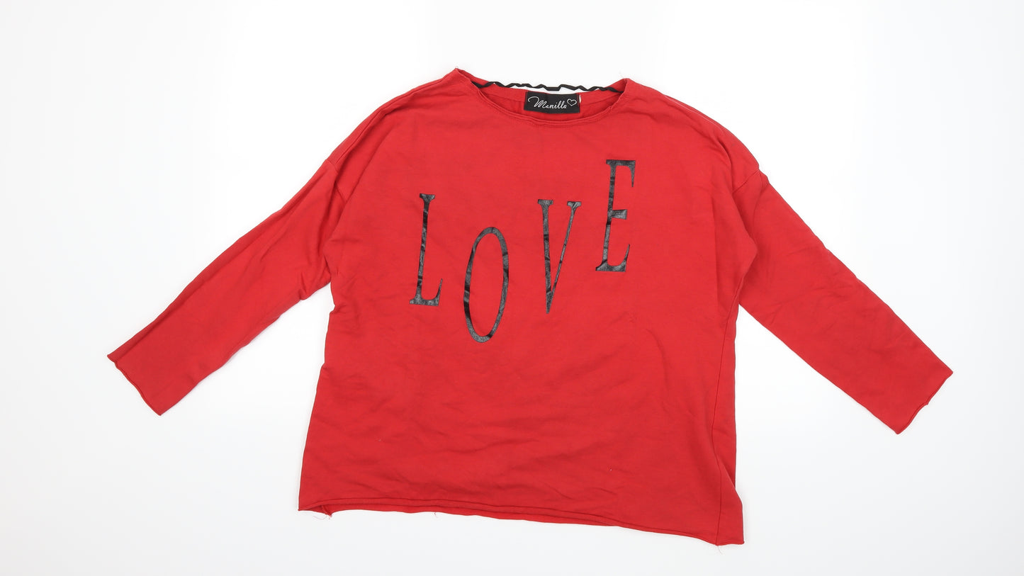 MANILLA Womens Red   Pullover Sweatshirt Size M