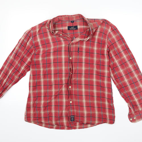giovanni galli Mens Red Check   Button-Up Size M
